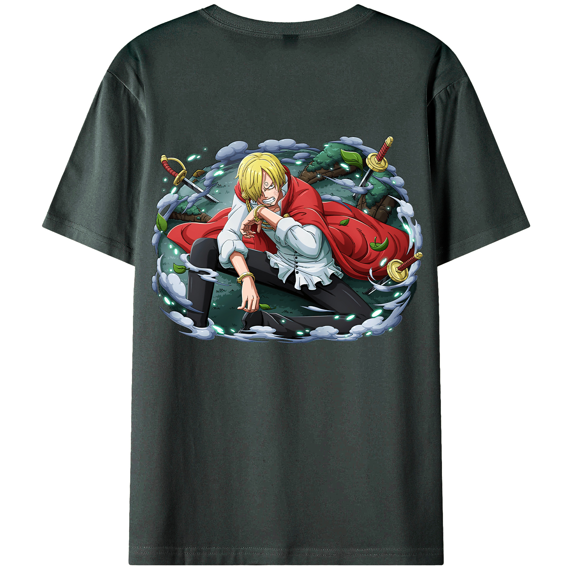 （画像用） ワンピース サンジ ONE PIECE Sanji 綿100％ メンズ半袖Tシャツ（バックプリント） 通気性